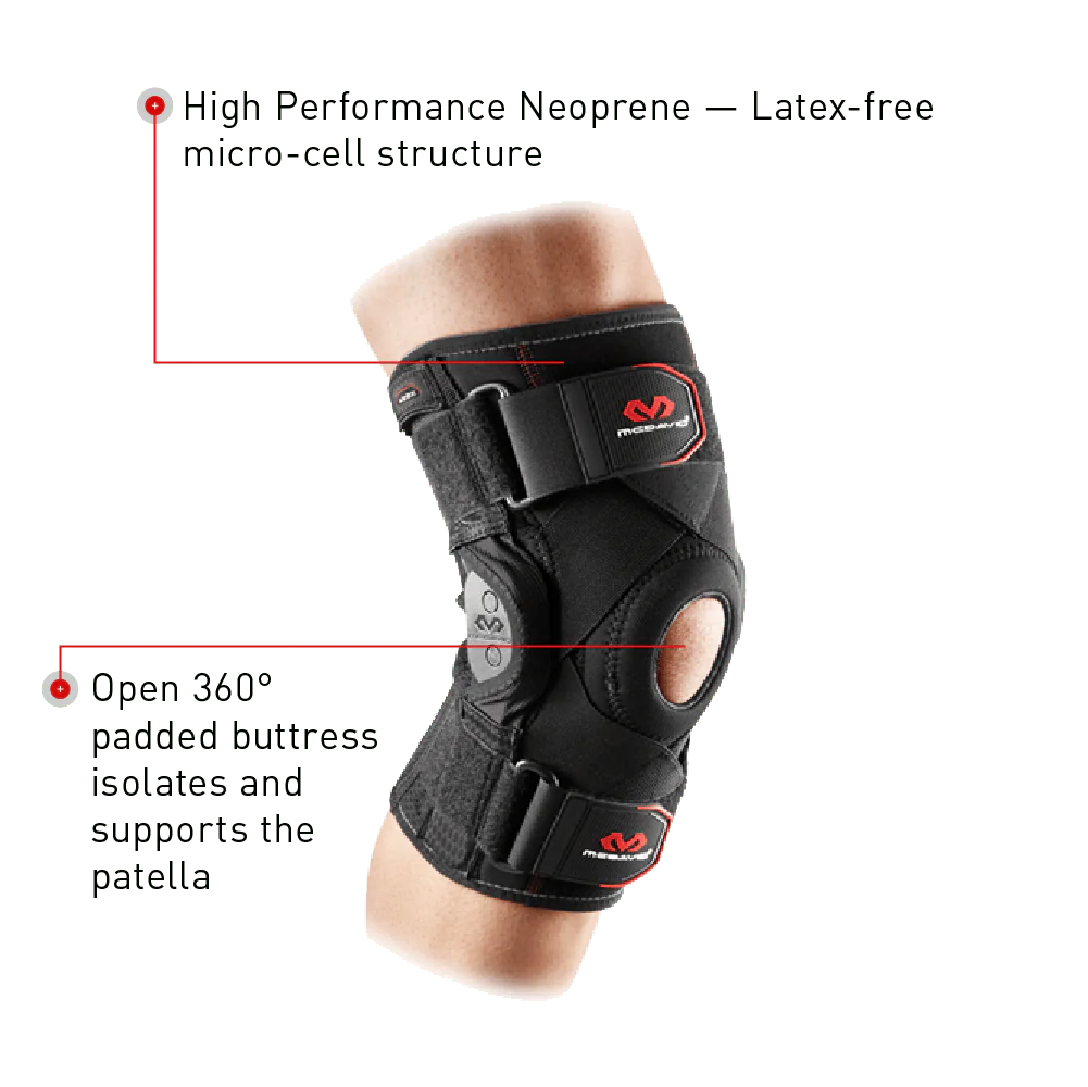Knee Brace W/ Polycentric Hinges & Cross Straps
